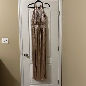 NewYork & Company Gold Maxi Dress Size Small